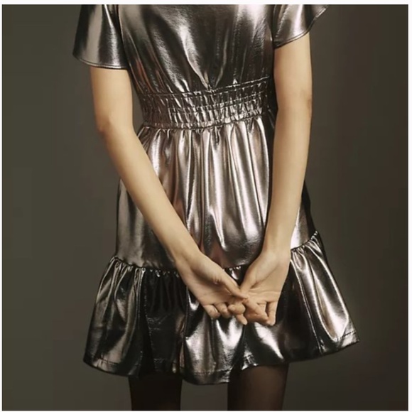 Anthropologie Somerset metallic faux leather dress - Picture 3 of 5